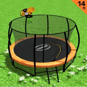 14ft Heavy Duty Outdoor Trampoline with Safety Enclosure - Kahuna