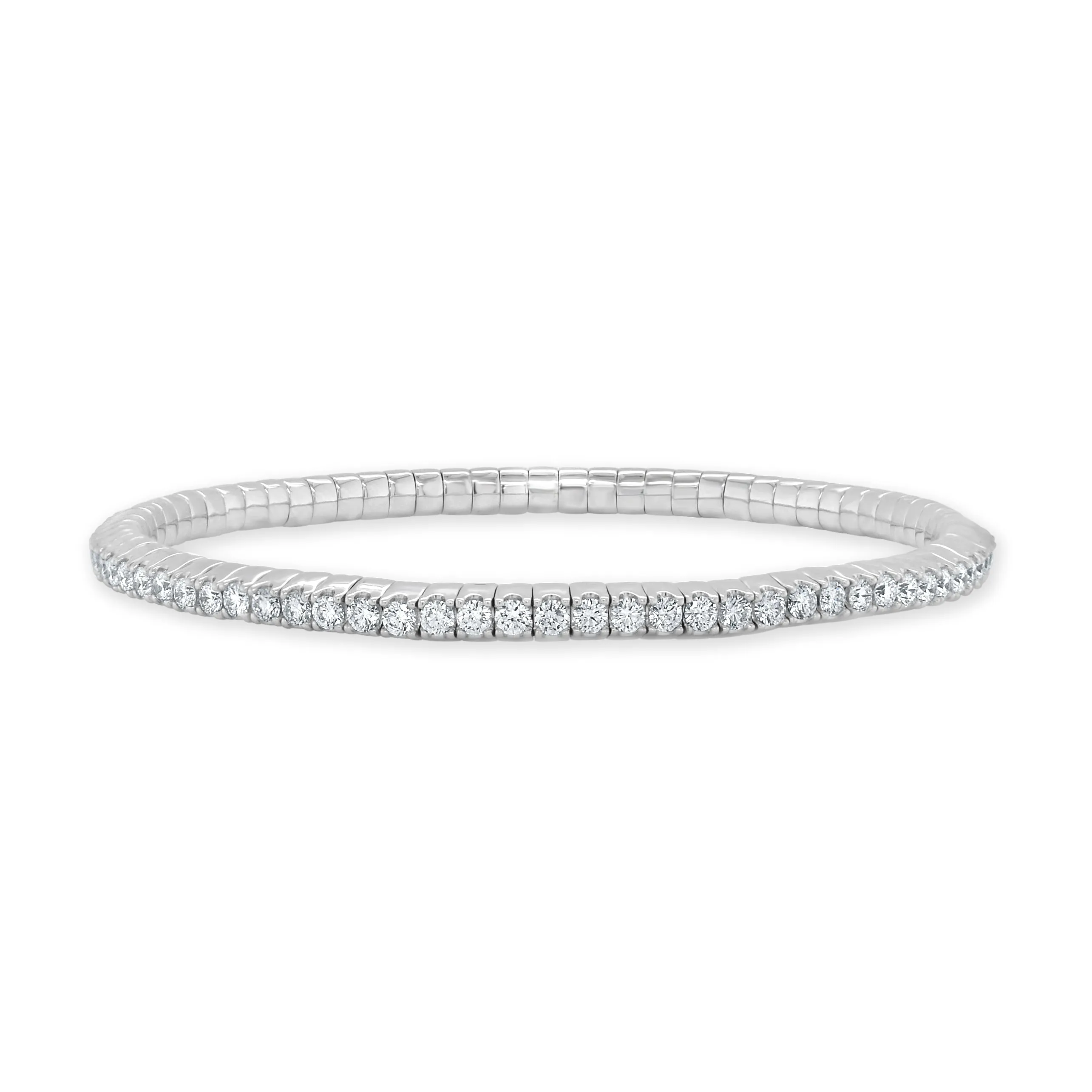 14K Gold & Diamond Stretch Tennis Bracelet - 3.20ct