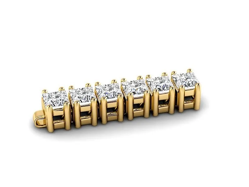 4.00-13.50 CT Princess Cut Lab Grown Diamonds - Tennis Bracelet