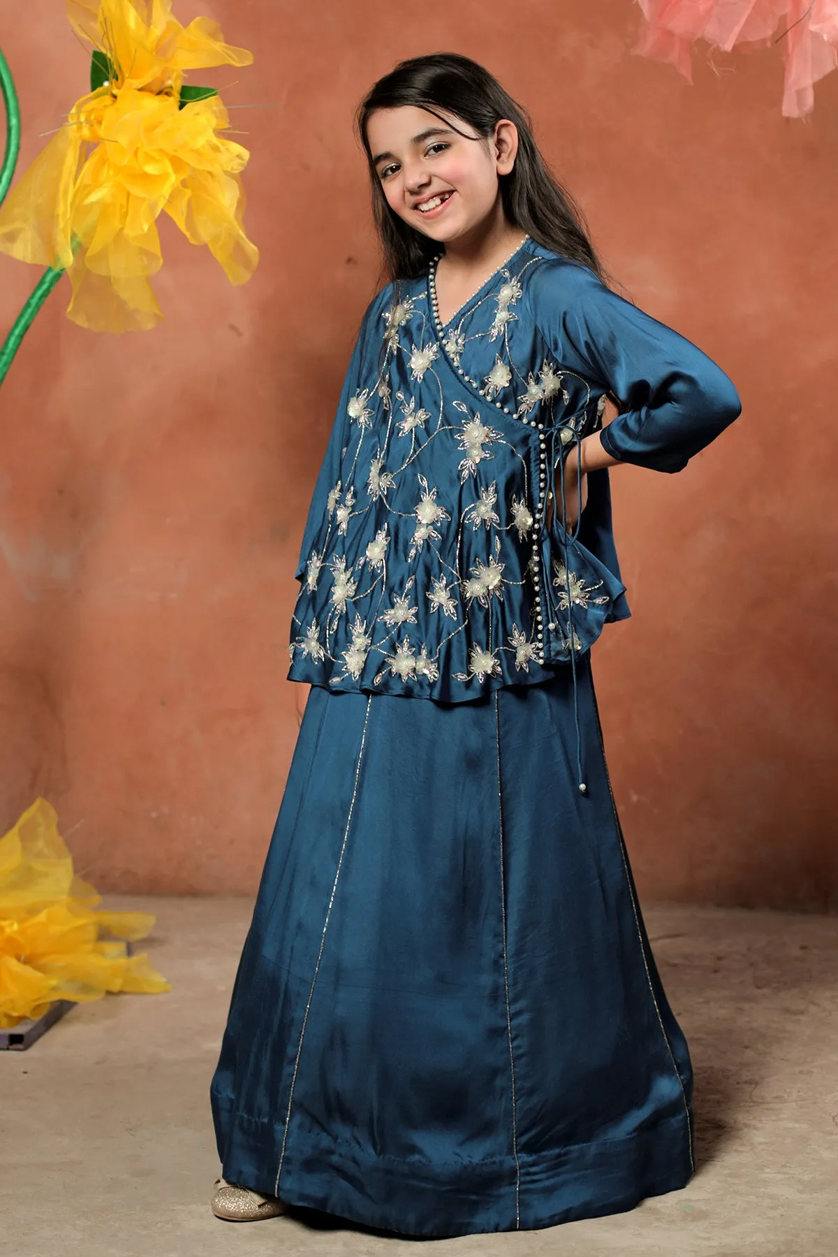 Aayat - Angrakha Set With Skirt And Inner - Set Of 3