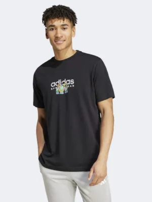 Adidas Codes Linear Graphic Men Sportswear T-Shirt Black