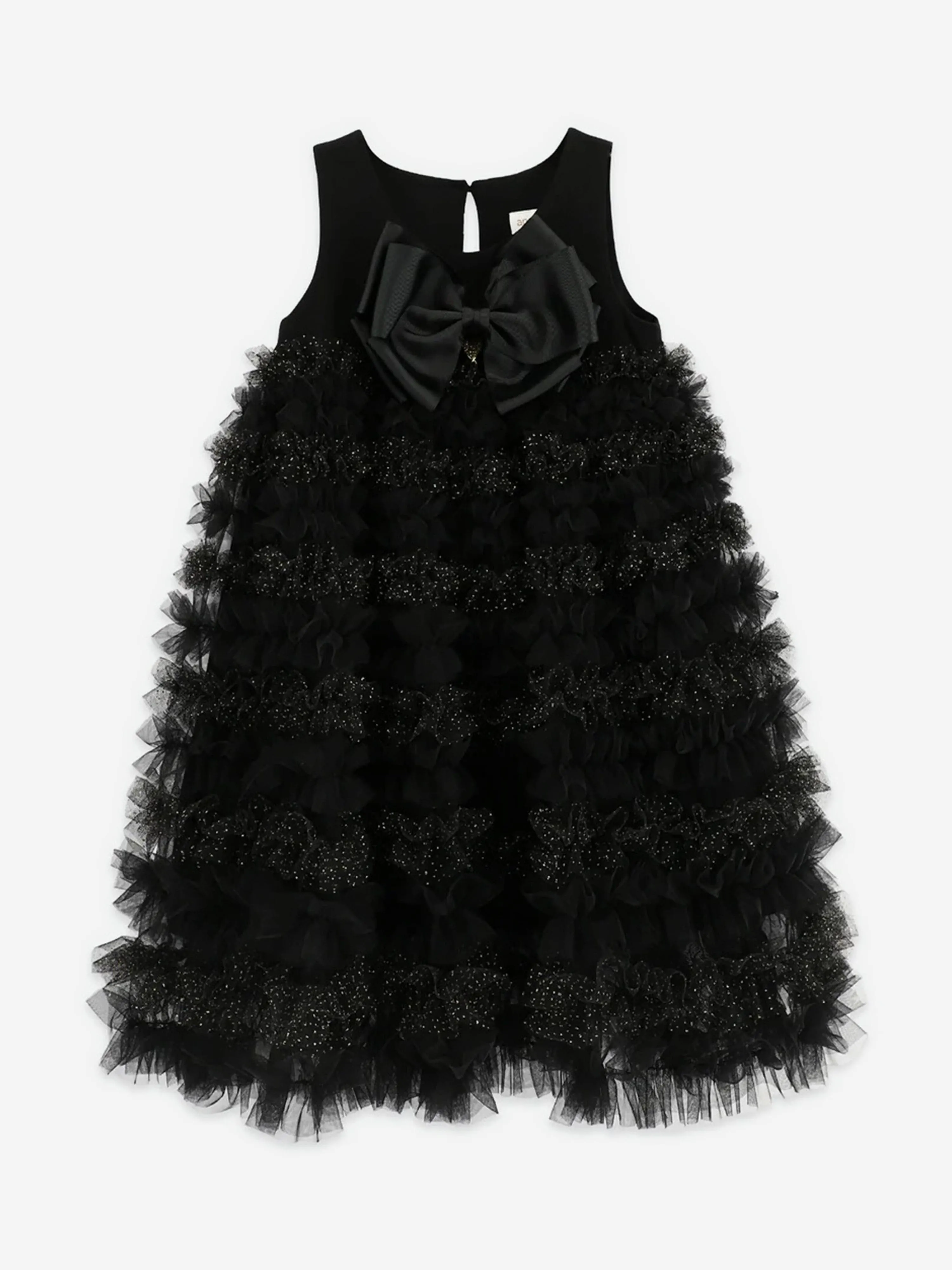 Angels Face Girls Donna Ruffle Dress in Black