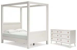 Aprilyn Full Canopy Bed with Dresser