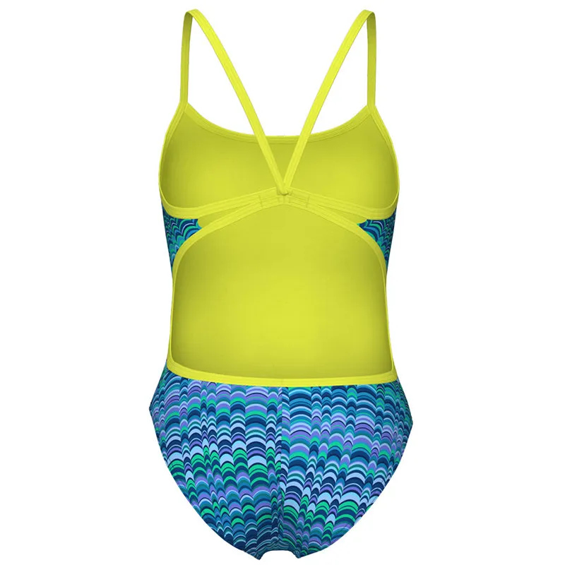 Arena - Ondulation Lace Back Ladies Swimsuit - Navy/Green