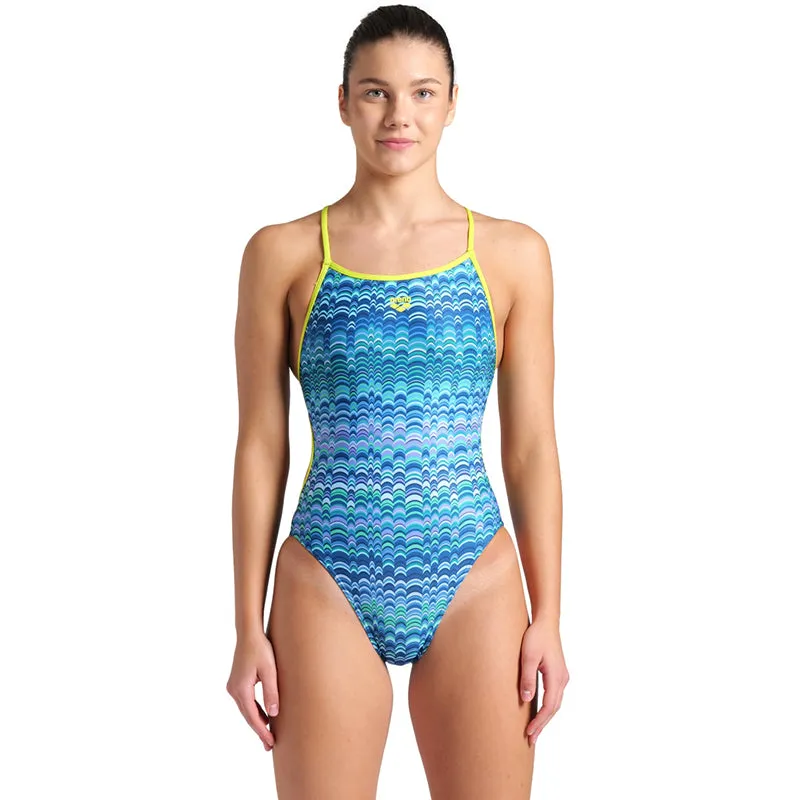 Arena - Ondulation Lace Back Ladies Swimsuit - Navy/Green