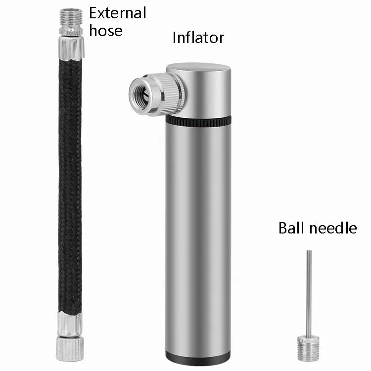 Bicycle Small Aluminum Alloy Pump Portable Mini Basketball Feeding Tube(Silver)