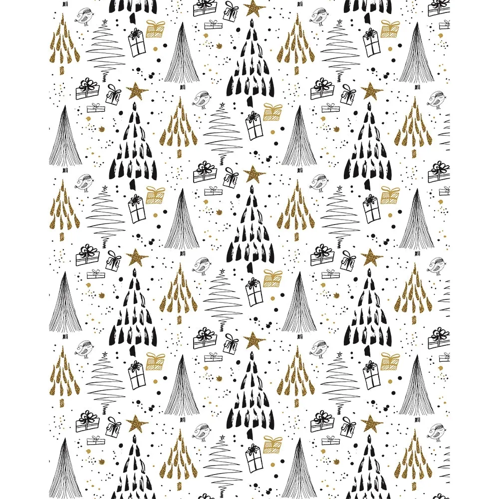 Black & Gold Christmas Tree Backdrop