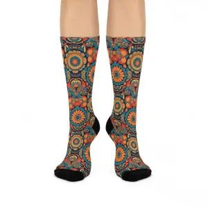 BOHO Floral Cushioned Crew Socks