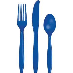 Bulk Cobalt Blue Value Friendly Assorted Plastic Cutlery (216 per Case)