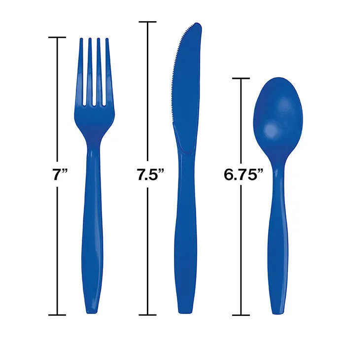 Bulk Cobalt Blue Value Friendly Assorted Plastic Cutlery (216 per Case)