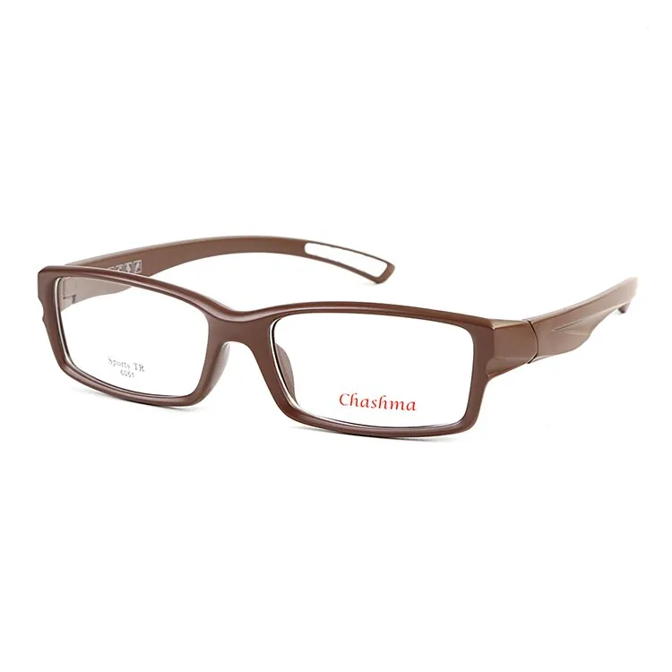 Chashma Ottica Men's Full Rim Square Tr 90 Titanium Sport Eyeglasses 6051