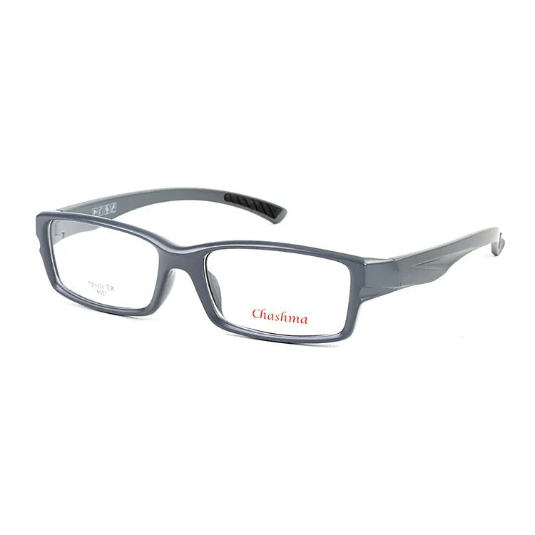 Chashma Ottica Men's Full Rim Square Tr 90 Titanium Sport Eyeglasses 6051