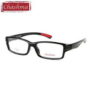 Chashma Ottica Men's Full Rim Square Tr 90 Titanium Sport Eyeglasses 6051