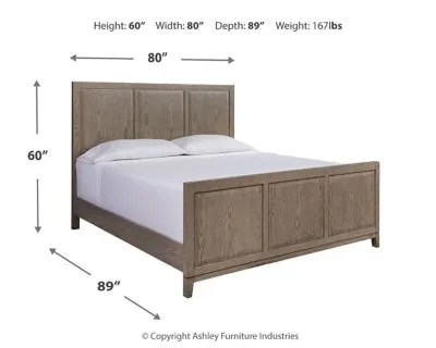 Chrestner California King Panel Bed with Mirrored Dresser