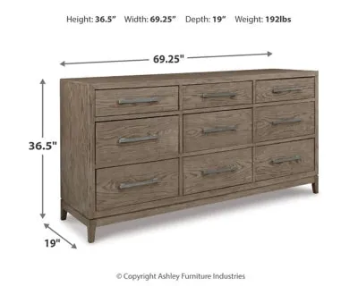 Chrestner King Panel Bed with Dresser