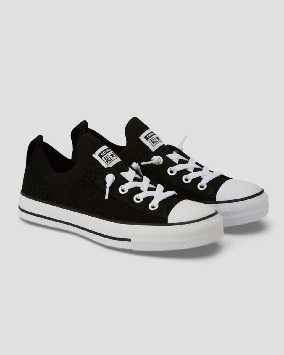 CONVERSE WOMEN'S CHUCK TAYLOR ALL STAR SHORELINE KNIT SLIP LOW TOP BLACK SHOE