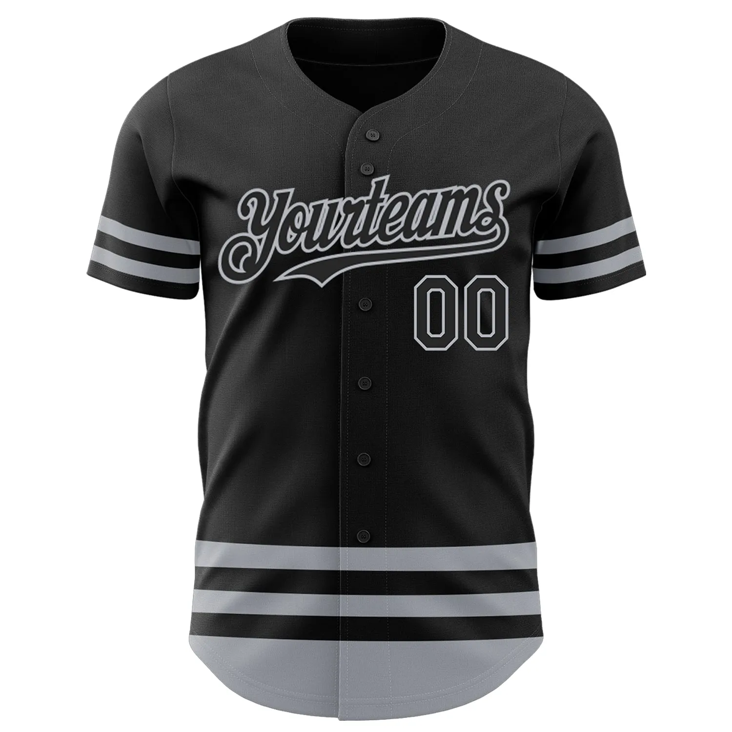 Custom Black Gray Line Authentic Baseball Jersey