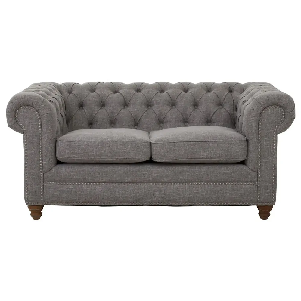 Elenora Two Seat Sofa – Dark Grey Linen