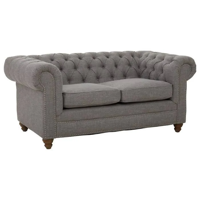 Elenora Two Seat Sofa – Dark Grey Linen