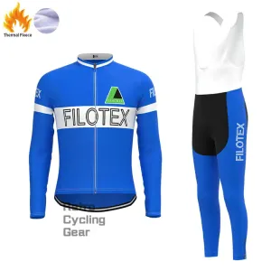 Filotex Bright Blue Fleece Retro Cycling Kits