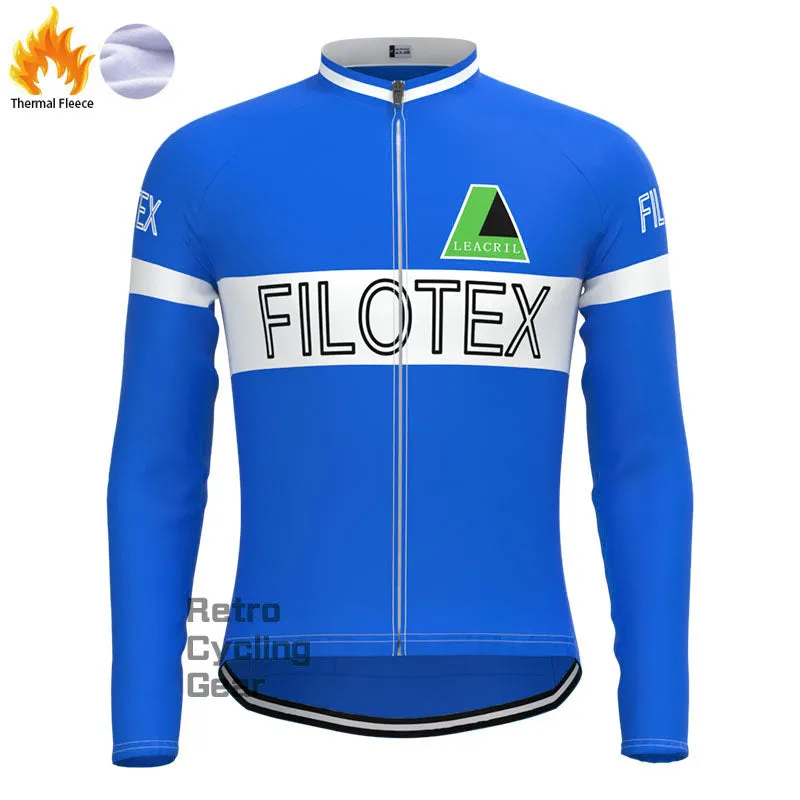 Filotex Bright Blue Fleece Retro Cycling Kits