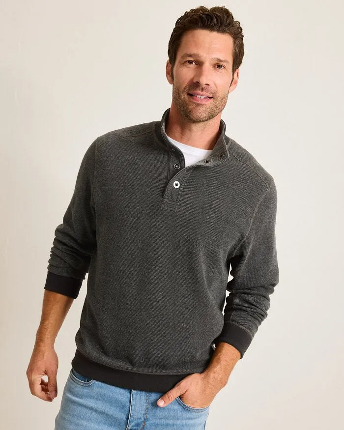 Flip Coast Reversible Snap Mock Sweatshirt in Ash Grey Heather by Tommy Bahama