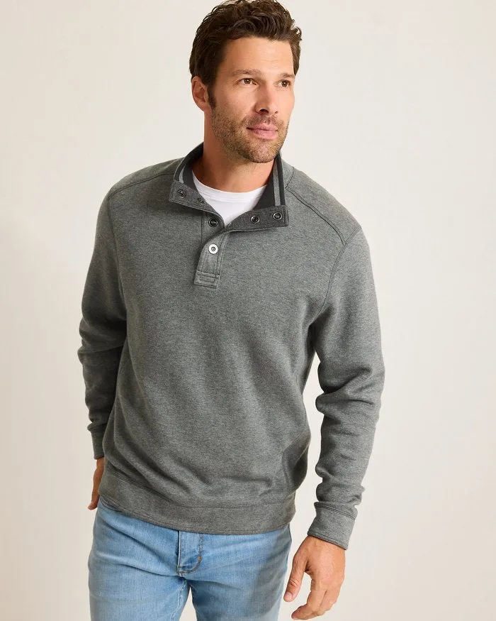 Flip Coast Reversible Snap Mock Sweatshirt in Ash Grey Heather by Tommy Bahama