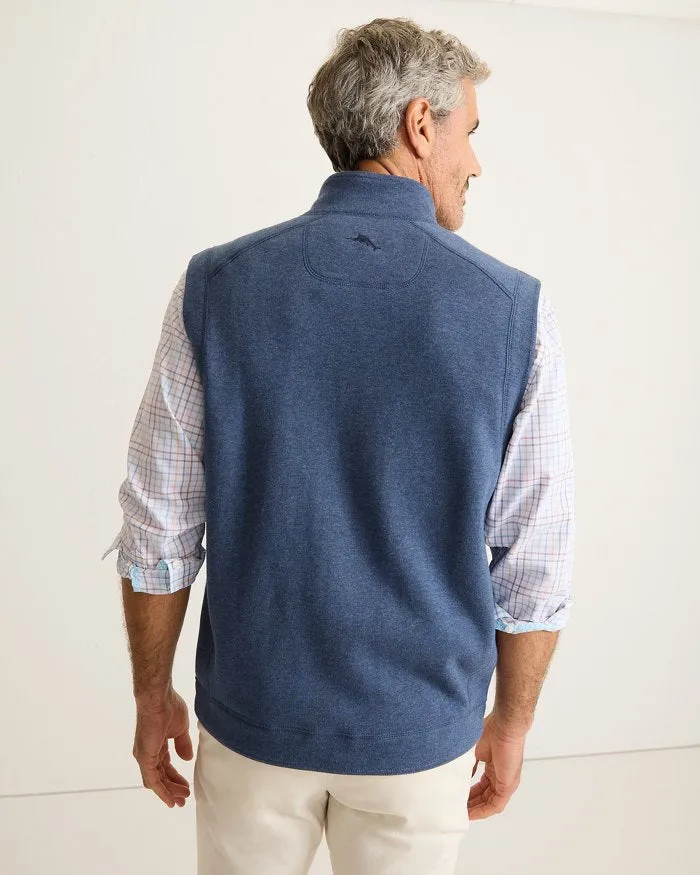 Flip Coast Reversible Vest in Blue Note Heather by Tommy Bahama