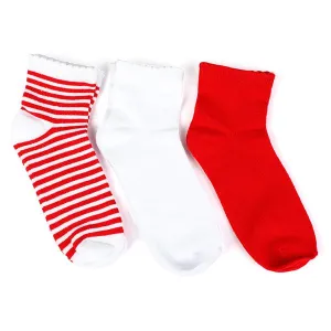 GIRLS RED 3 SET SOCKS