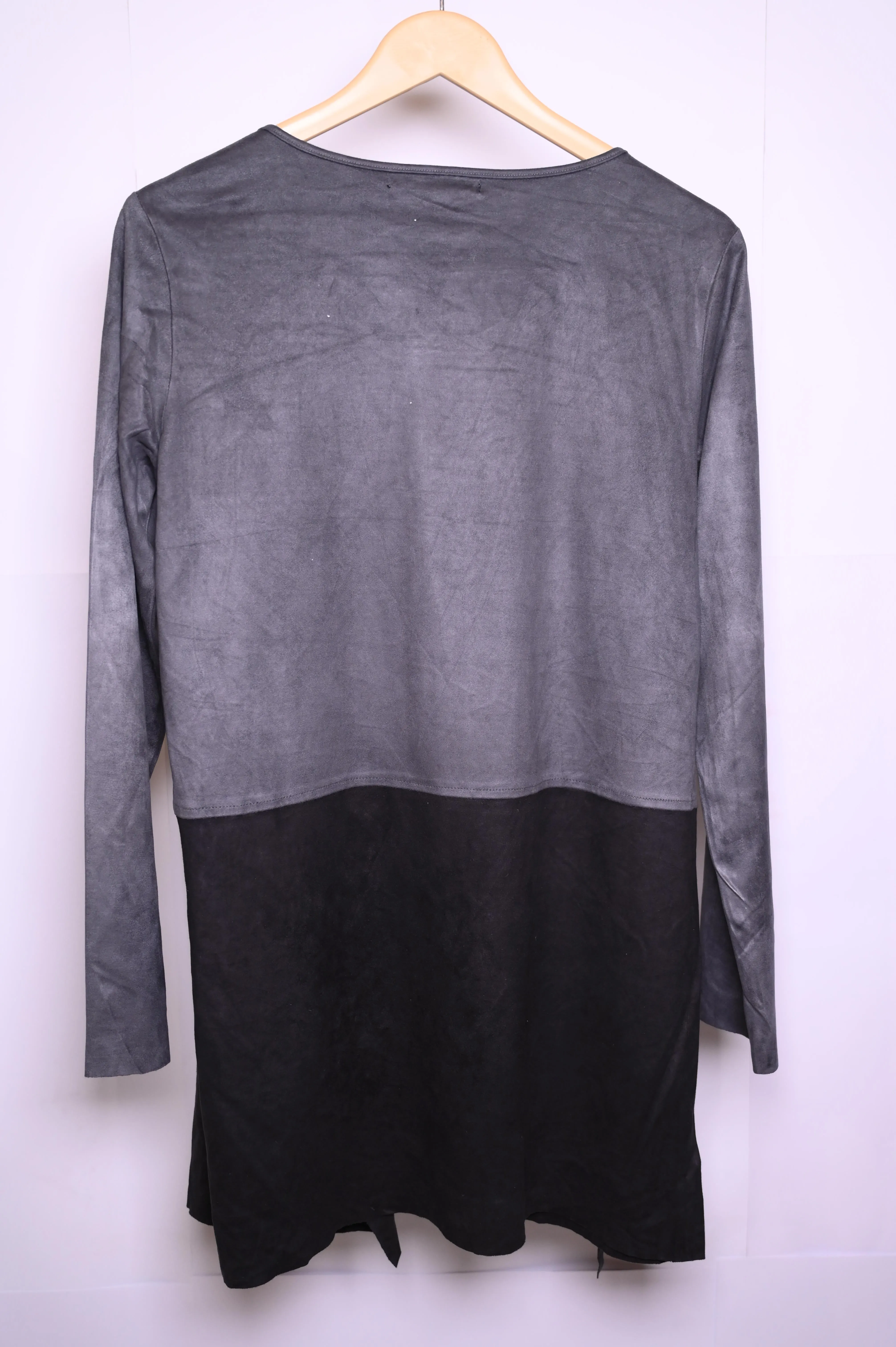 Grey and Black Polyester Shrug