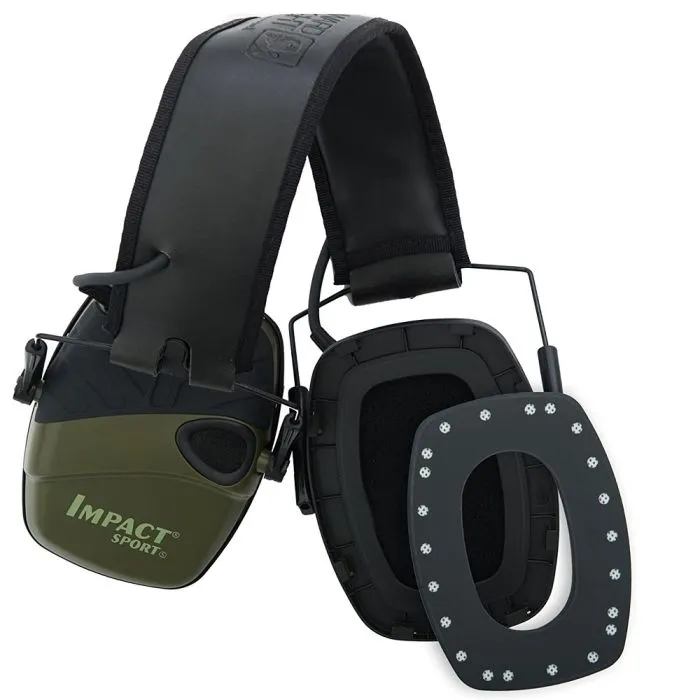 Honeywell Howard Leight R-01526SIOC Impact Sport Electronic Shooting Earmuff, Green, One Size, Box of 6