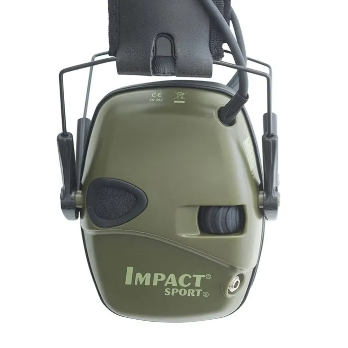 Honeywell Howard Leight R-01526SIOC Impact Sport Electronic Shooting Earmuff, Green, One Size, Box of 6