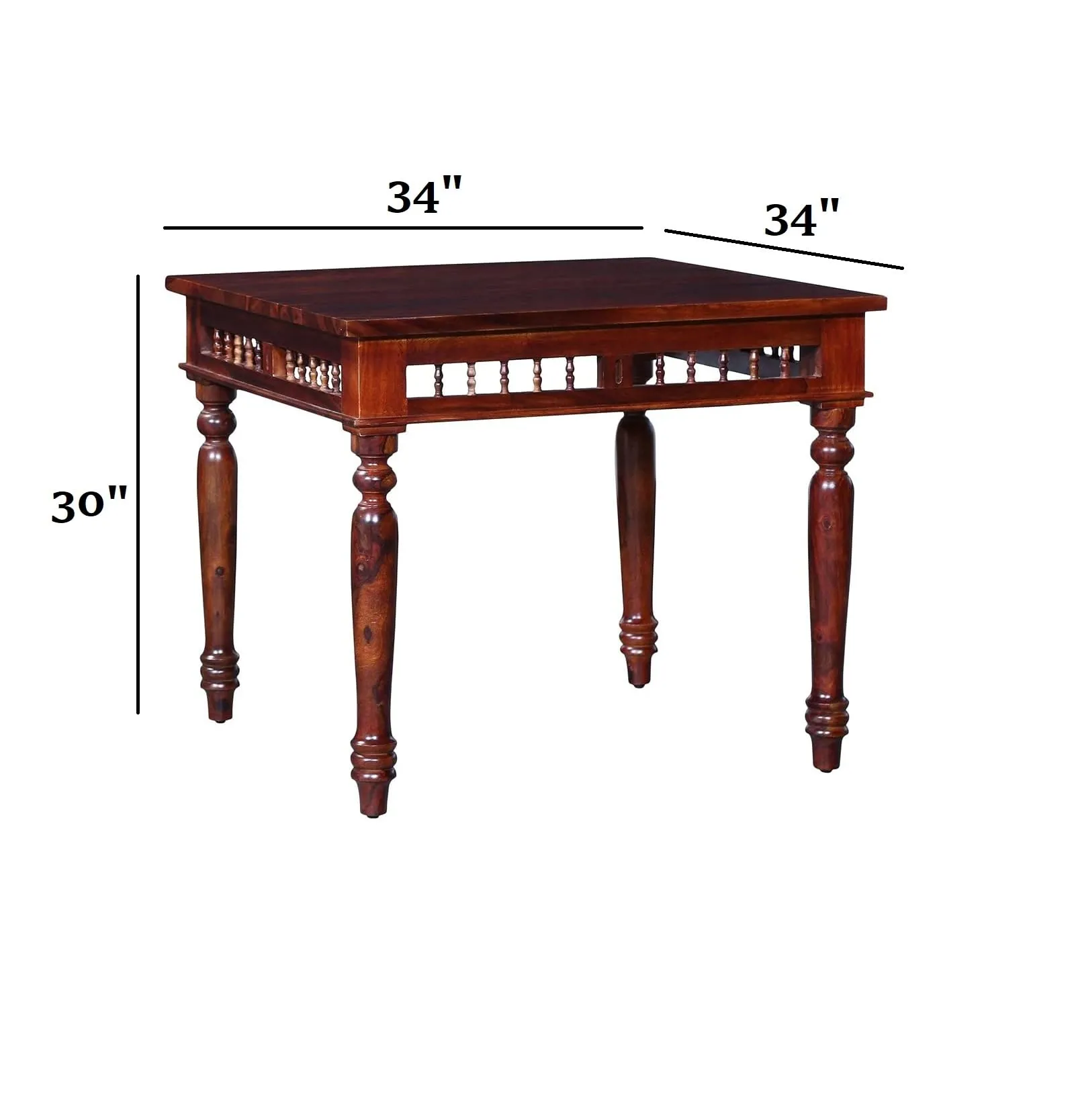 Jangid Handicraft Solid Sheesham Wood Traditional Dining Table 4 Seater | Wooden Four Seater Dinning Table with 4 Chairs for Home | Chairs with Cushion | Dining Room Sets for Restaurants | Dark Brown