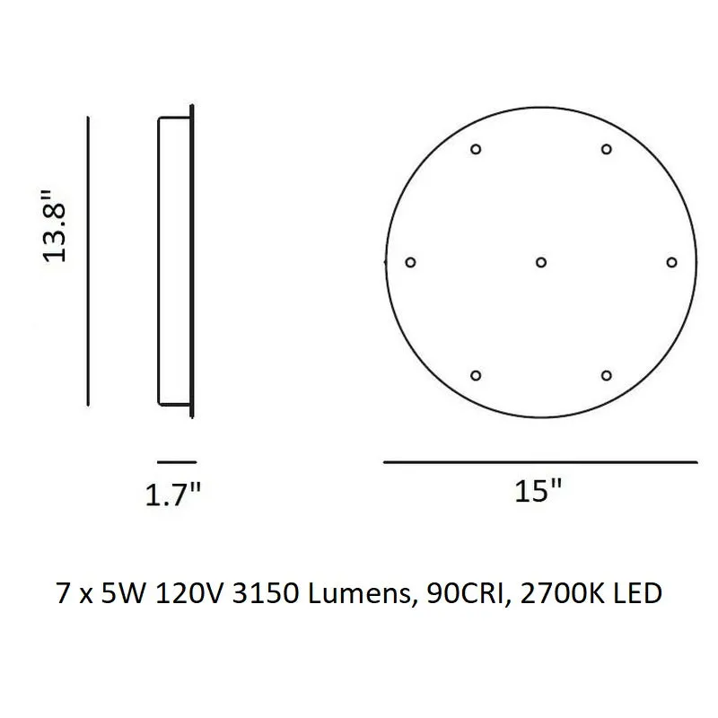 Jefferson 7 Light Round Pendant Light