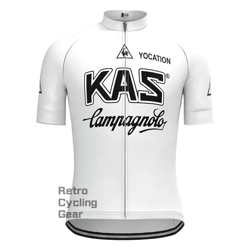 KAS White Retro Long Sleeve Cycling Kit