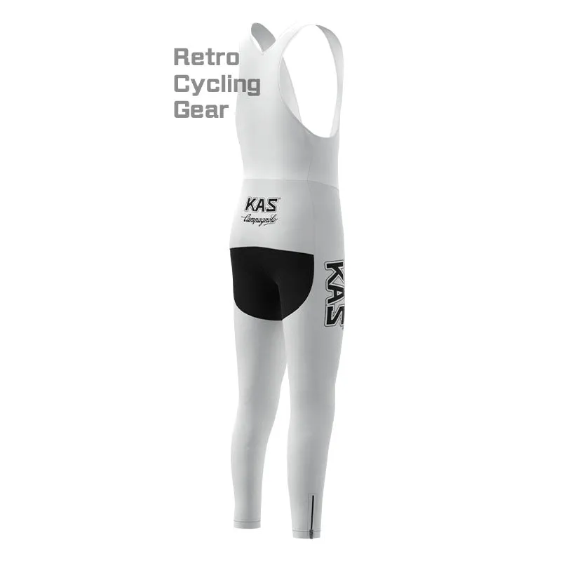 KAS White Retro Long Sleeve Cycling Kit