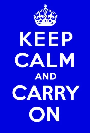 Keep Calm and Carry On (Royal Blue)