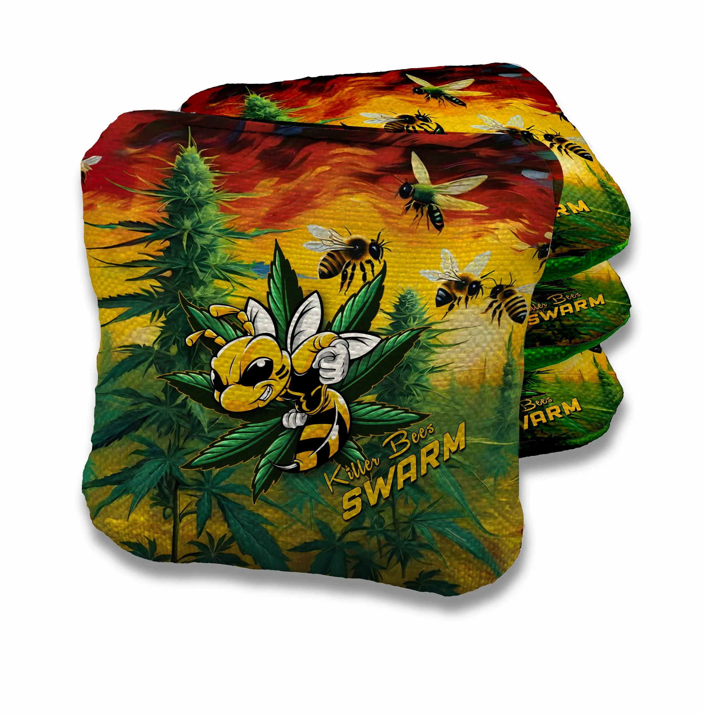 Killer Bees Swarm Marijuana fields to harvest cornhole bags