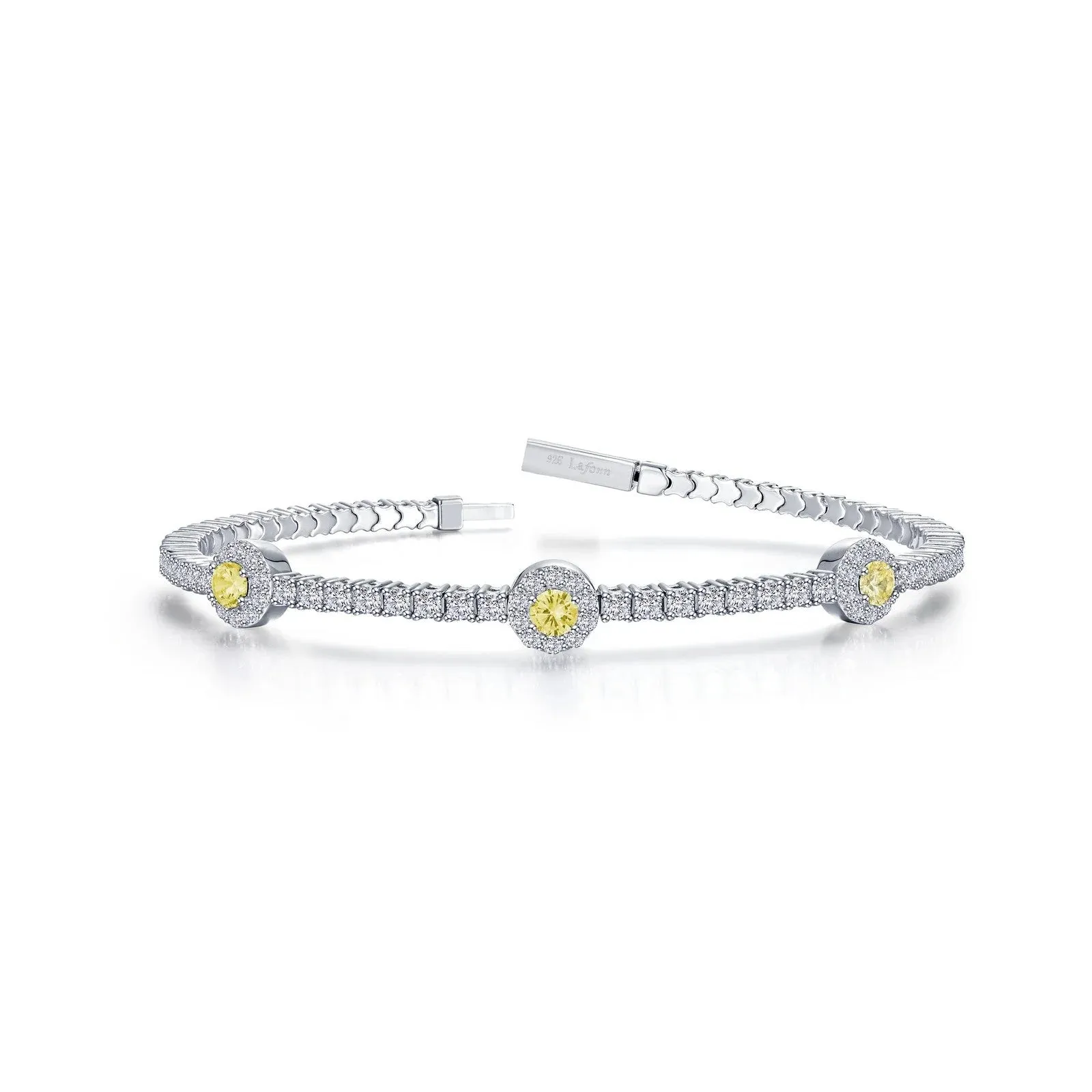 Lafonn Simulated Diamond & Canary Halo Flexible Tennis Bracelet B0194CAP68