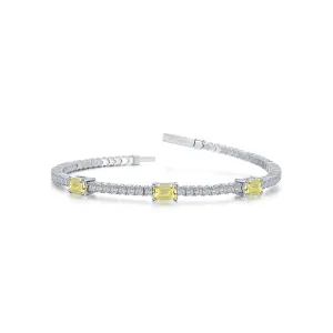 Lafonn Simulated Diamond & Canary Station Flexible Tennis Bracelet B0200CAP68