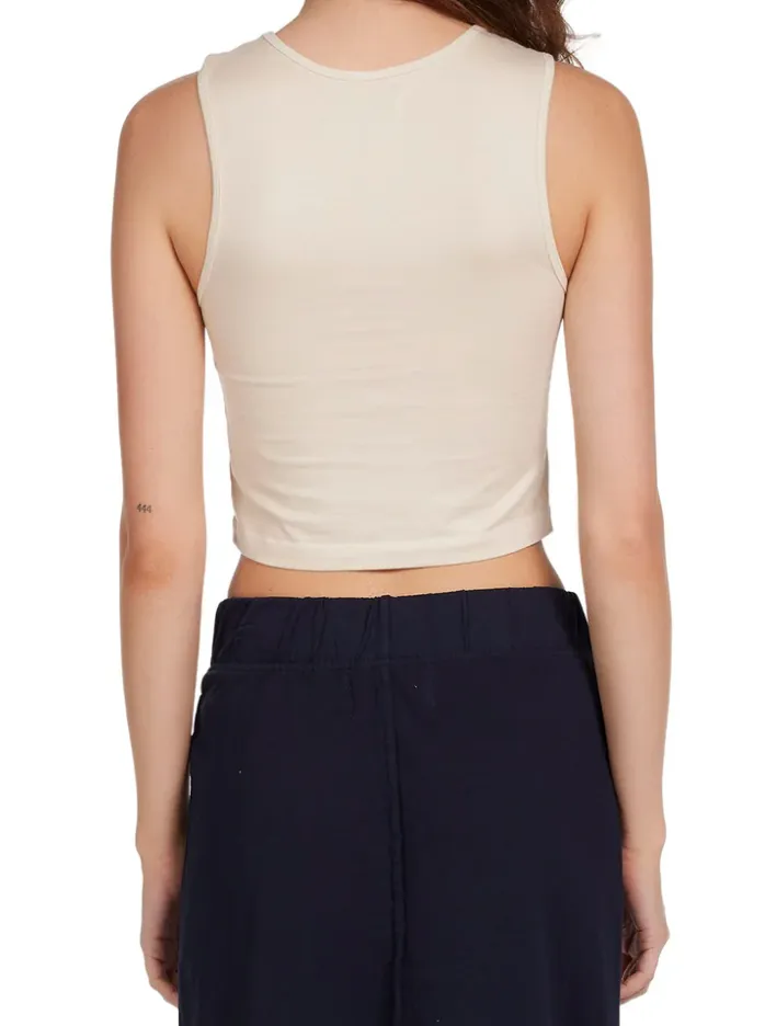 Les Tien - Talya Crop Tank in Ivory