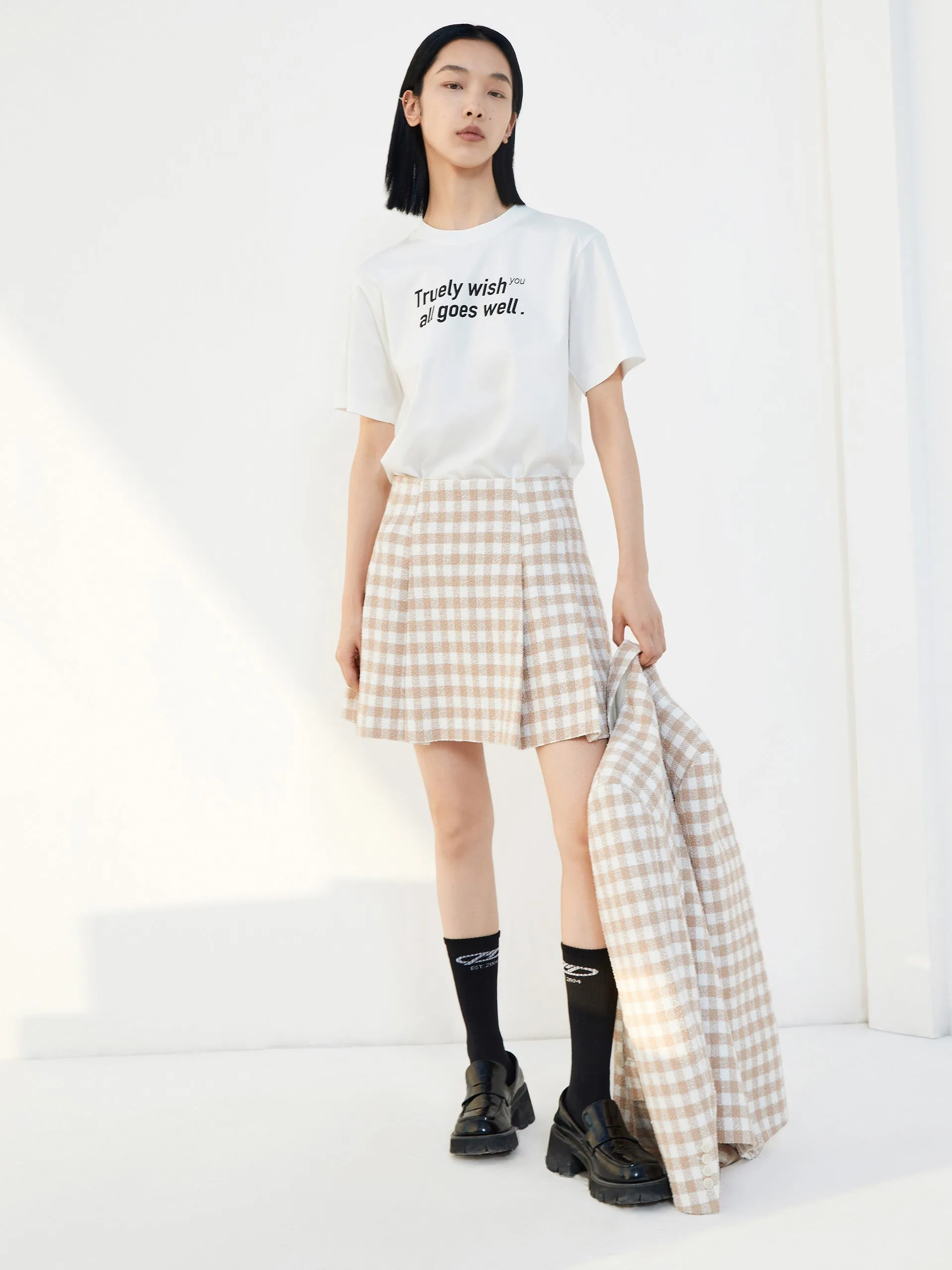 Letter Print Cotton T-shirt