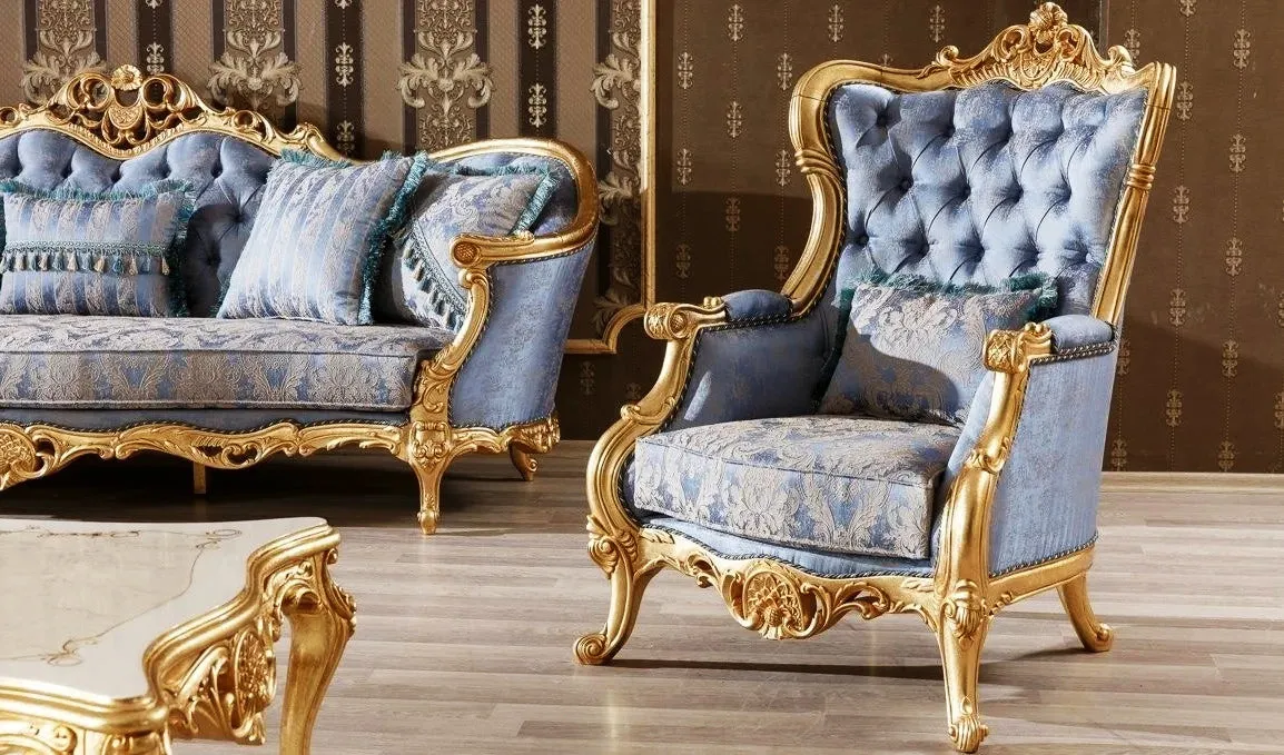 Luxury Modern Living Room Carving Sofa Set