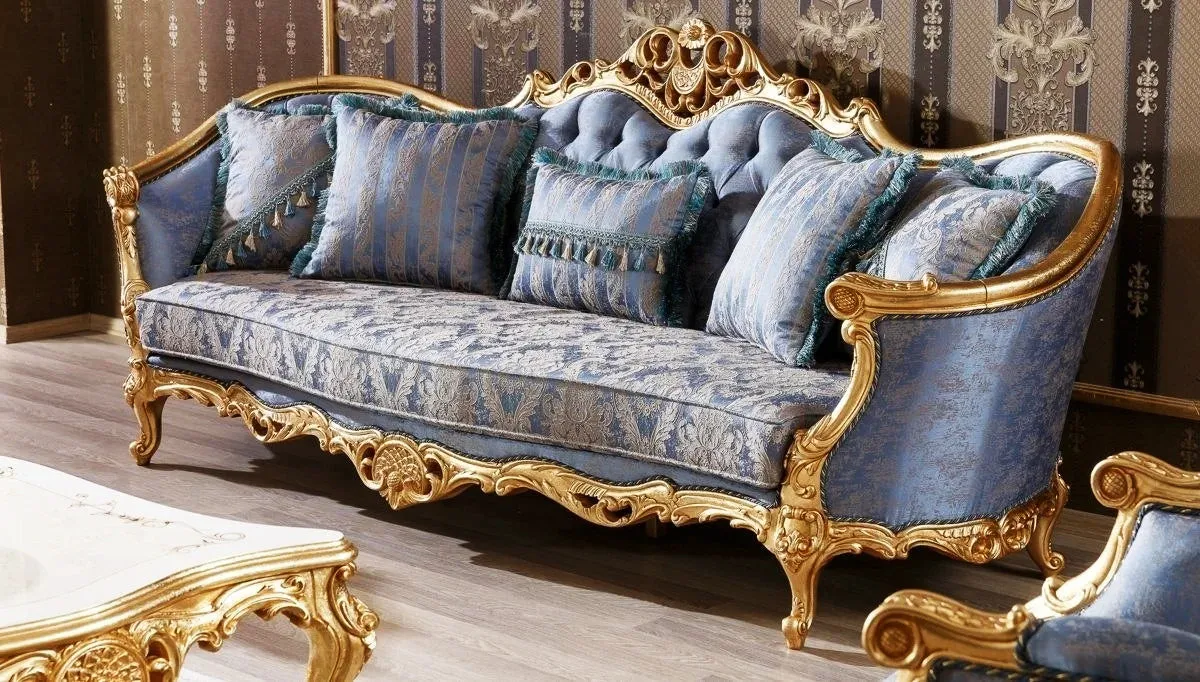 Luxury Modern Living Room Carving Sofa Set