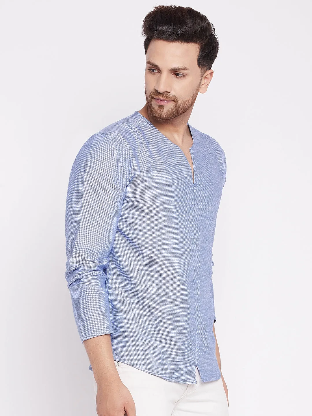 Men's Kurta with Slit Neckline -Even Apparels