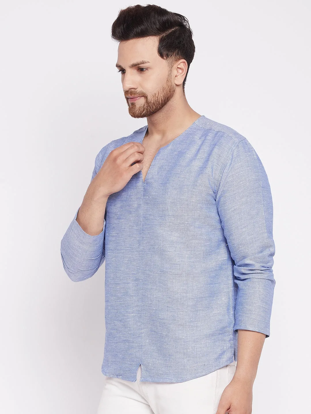 Men's Kurta with Slit Neckline -Even Apparels