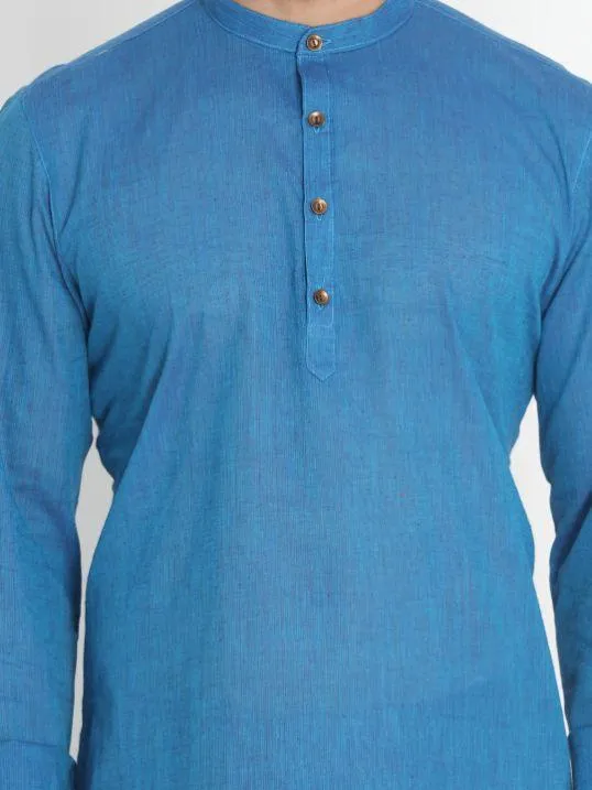 Men's Pure Cotton Blue color Kurta for Men's - Vastramay