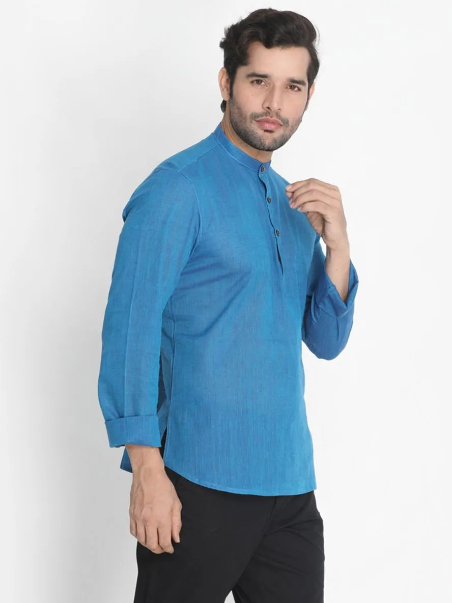 Men's Pure Cotton Blue color Kurta for Men's - Vastramay