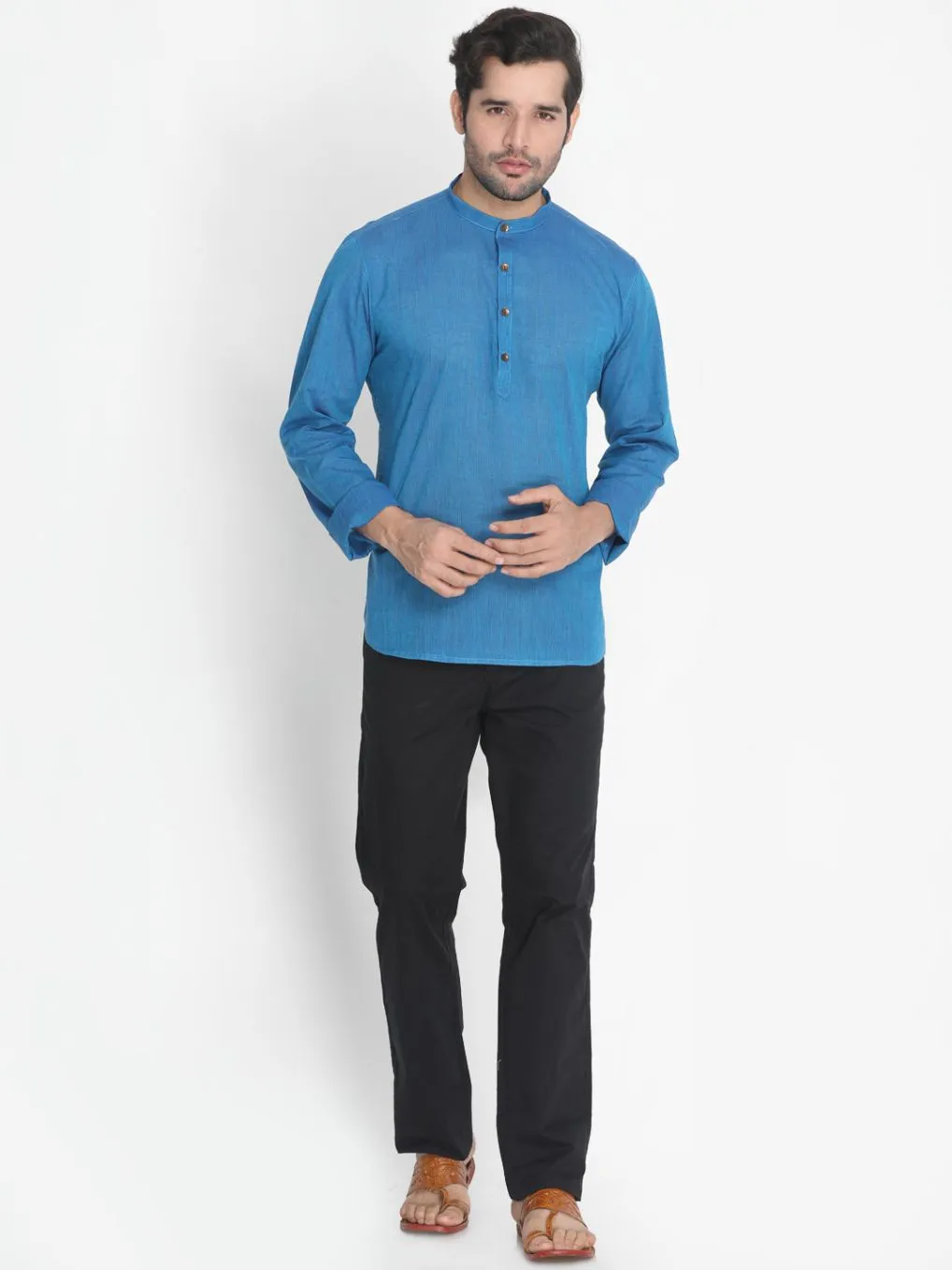 Men's Pure Cotton Blue color Kurta for Men's - Vastramay