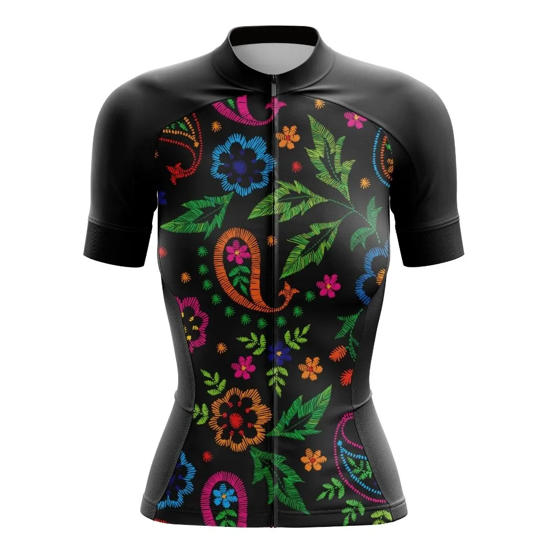 Midnight Bloom | Women's Short Sleeve Cycling Set